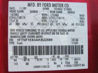 Ford 2010 XLT F 150 4x4 Pickup Truck 4.6 L V 8 Red Candy Metallic Grey 