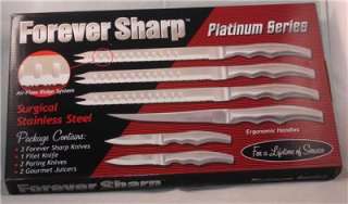 NEW Forever Sharp Platinum Series 8 Piece Knife Set & Juicers 