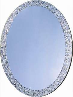 Oval Broken Glass Edge Effect Frameless Wall Mirror  
