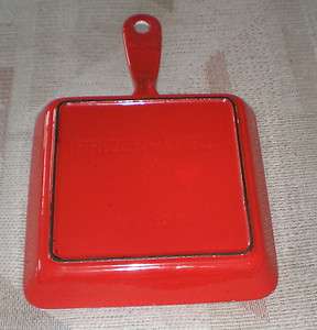 Prizer Ware Cast Iron Enameled Fry Pan Egg Skillet Red  