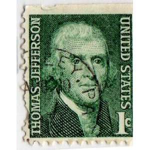    U.s. Postage 1 Cent Green Thomas Jefferson 