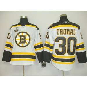 Tim Thomas #30 NHL Boston Bruins White Hockey Jersey Sz56