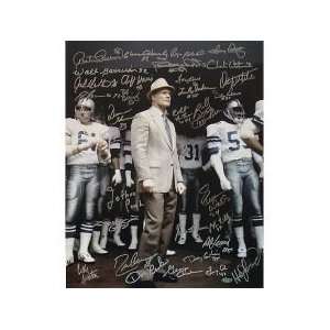 Dallas Cowboys Greats Team Signed Tom Landry in Tunnel with Team 16x20 
