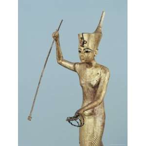 Gilt Wood Statuette of Tutankhamun on a Boat with a Harpoon, Thebes 