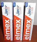 ELMEX JUNIOR ToothPaste 75ml / 2.5oz X 3 for Children 6 12 Years BNIB