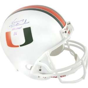 Vinny Testaverde Autographed Helmet  Details Miami Hurricanes 