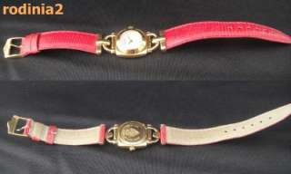 Auth Gucci Ladies 6300L Pink Lizard Leather Band Quartz Wrist Watch 