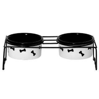 Signature Housewares Bones Dog Bowl, Set of 2 Bowls with Stand by 