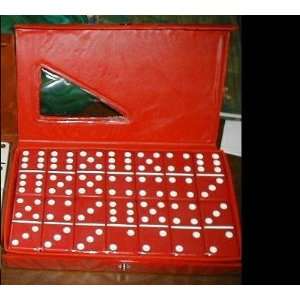  Double Six Jumbo Dominoes (8.5 x 5) Set of 28 Red Case 