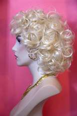 Blonde Medium Length Wavy Curly Wigs  