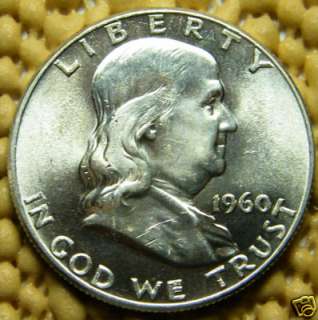 1960 P 90% Silver Franklin Half Dollar.#6588  