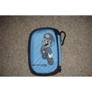  Nintendo DS Lite Carry Case Lt Blue W/ Mario In Grey 