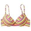 Xhilaration® Juniors Neon Multicolored Stripe Push Up Swim Top 