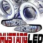 CHROME DRL LED 2*HALO RIMS PROJECTOR HEAD LIGHTS LAMPS SIGNAL 94 98 