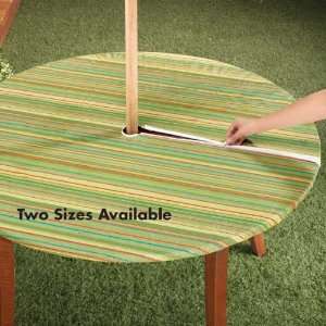  Elasticized Striped Umbrella Tablecover Large Round Patio 