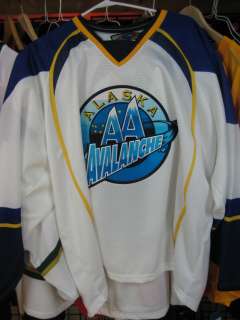 NEW ALASKA AVALANCHE GAME STYLE GOALIE CUT JERSEY SIZE 58G   YOUR 
