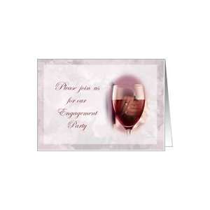  Engagement Party Invitation Hands in Wine Glass Card 
