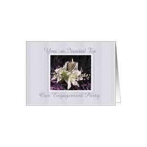  Invitation   Engagement Party, Candle & Flowers Card 
