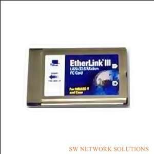   ETHERNET 10MBPS + 33.6K MODEM PCMCI CARD p/n 3C562D Electronics