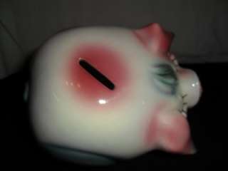 VINTAGE HULL POTTERY BULLSEYE CORKY PIG~ PIGGY BANK  