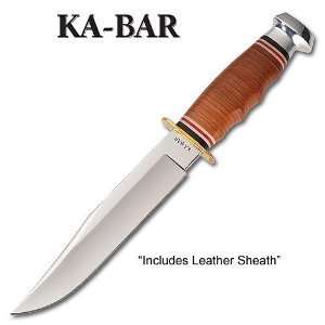NEW KABAR 1236 BOWIE LEATHER HUNTING KNIFE NEW IN BOX WITH LEATHER 