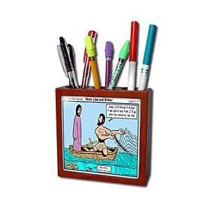   Fishing with Peter   Hook, Line and Sinker   Tile Pen Holders 5 inch