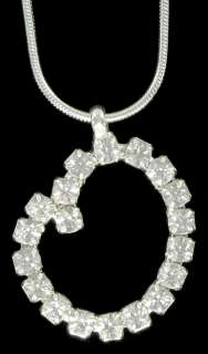 Initial Letter O Crystal Rhinestone Pendant Necklace  