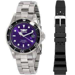 Invicta 10664 Womens Pro Diver Blue Dial SS & Rubber Watch Set  
