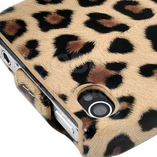   Luxury Glossy Leather Flip Case Cover for Apple iPhone 4 4S  