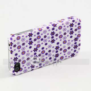 Lovely Purple Flowers Hard Cover Case for iPhone 4 4G  
