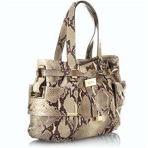   MICHAEL KORS BEVERLY AUTHENTIC ITALIAN PYTHON LEATHER TOTE BAG  