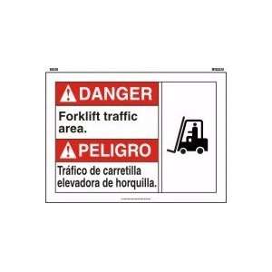 ENGLISH/SPANISH (MEX DANGER FORKLIFT TRAFFIC AREA (W/GRAPHIC) 10X14 