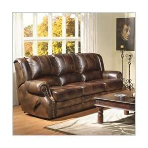   Aged Merlot Tandem Alexis Leather Reclining Sofa Furniture & Decor