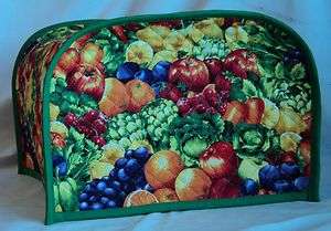 Quilted Fruit & Vegetable Toaster Oven Cover Handmade Reversible 