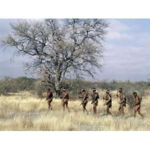 Bushman Hunter Gatherers Makes Stealthy Approach Towards an Antelope 