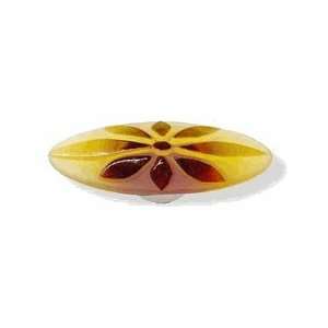  Betsy Fields Glass Cabinet Pull Amber Flower