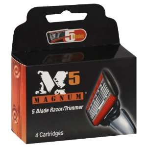  Rite Aid M5 Magnum Razor/Trimmer Cartridges, 5 Blade, 4 ct 