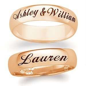  10K Gold Engraved Name/Message Band, Size 7 Jewelry