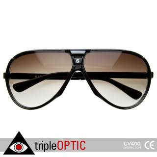   Inspired Large Retro Tear Drop Plastic Aviator Sunglasses (Black
