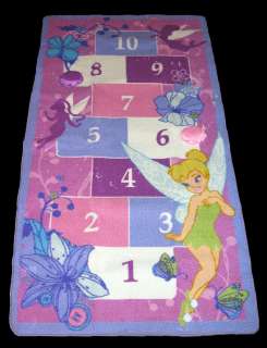   Fairies Hopscotch Game Rug Tinkerbell Tink Pink Purple 32 x 58  