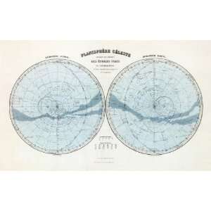  Planisphere Celeste, Hemisphere Austral, Hemisphere Boreal 