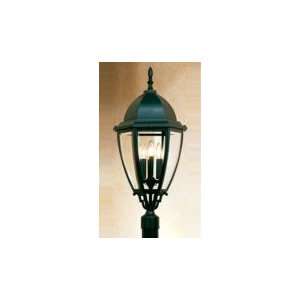   Outdoor Post Lamp in Forest Green with Clear Bent Beveled Glass glass