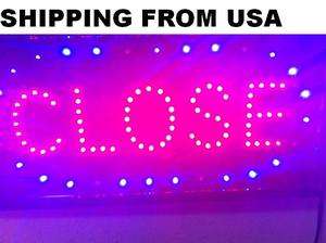 US SELLER ANIMATED Neon LED Business Sign LED CLOSE SIGN 19x10  
