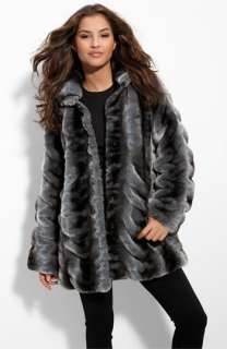 Betsey Johnson Faux Chinchilla Fur Coat  