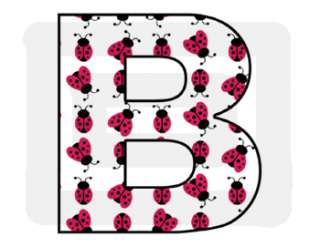 LADYBUG ALPHABET LETTER PINK BLACK WALL STICKERS DECALS  