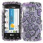 For LG Ally VS740 Purple Leopard Bling Phone Cover Case
