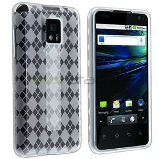   rubber skin case for lg g2x clear white argyle quantity 1 keep your lg