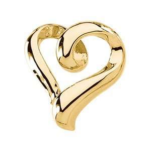 Genuine Ibiza (TM) 14K Yellow Gold Heart Pendant. Heart Shaped Chain 