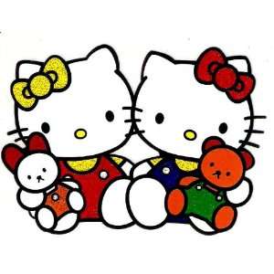  Hello Kitty and Twin with teddy bears Iron On Transfer for T Shirt 