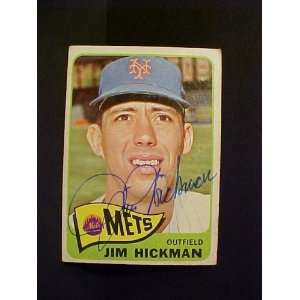  Jim Hickman New York Mets #114 1965 Topps Autographed 